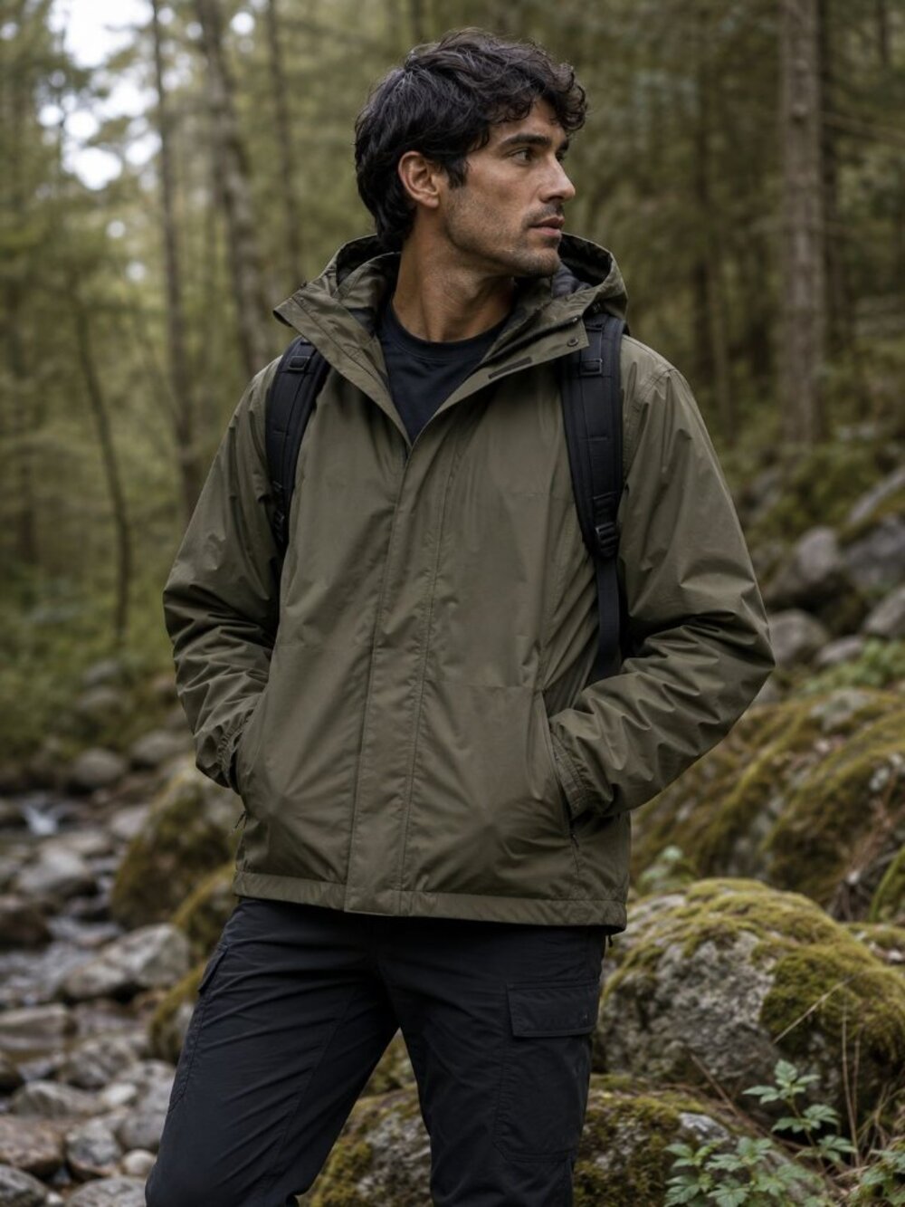 Regatta Thornridge Men’s Hooded Waterproof Jacket Olive Green Outdoor Gorpcore S